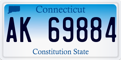 CT license plate AK69884