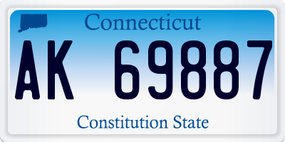 CT license plate AK69887