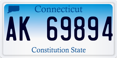 CT license plate AK69894