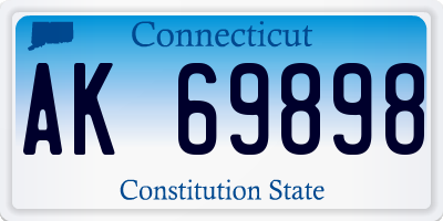 CT license plate AK69898
