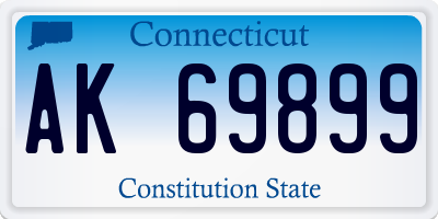 CT license plate AK69899