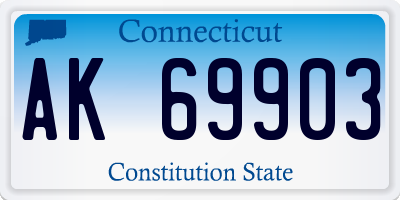 CT license plate AK69903