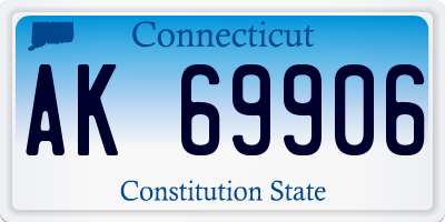 CT license plate AK69906
