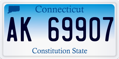 CT license plate AK69907