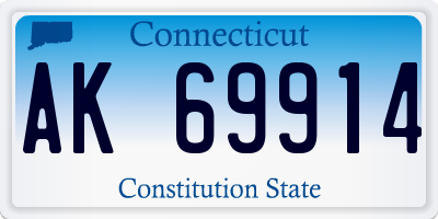 CT license plate AK69914