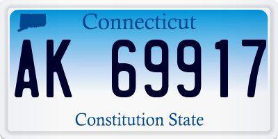 CT license plate AK69917