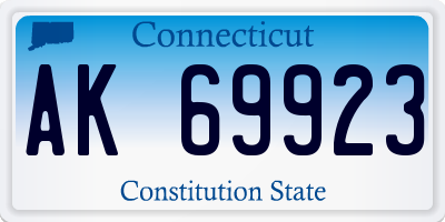CT license plate AK69923