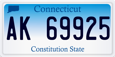 CT license plate AK69925