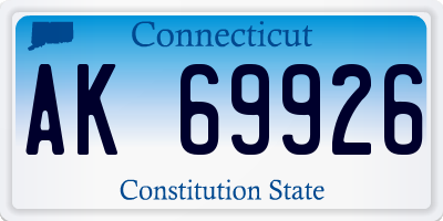 CT license plate AK69926