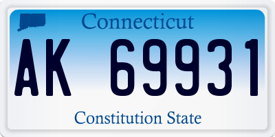 CT license plate AK69931