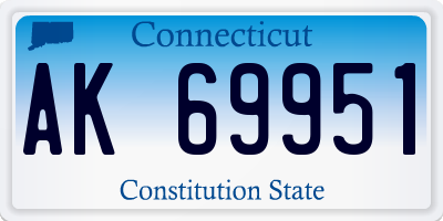 CT license plate AK69951
