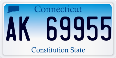 CT license plate AK69955