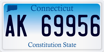 CT license plate AK69956