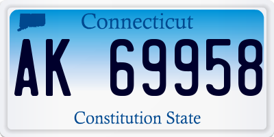 CT license plate AK69958