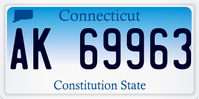 CT license plate AK69963
