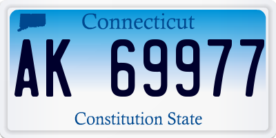 CT license plate AK69977