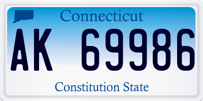 CT license plate AK69986