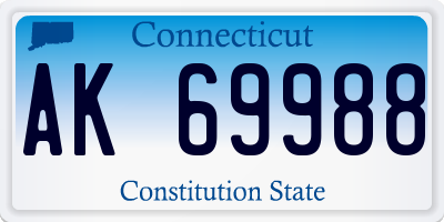 CT license plate AK69988