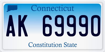 CT license plate AK69990