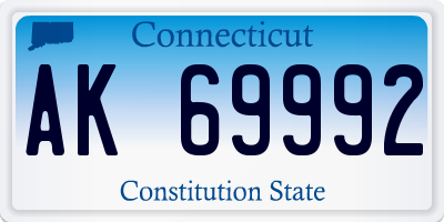 CT license plate AK69992