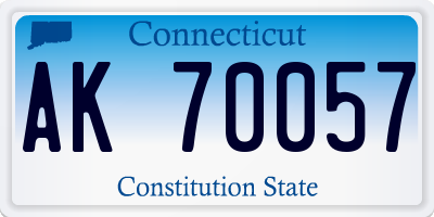CT license plate AK70057