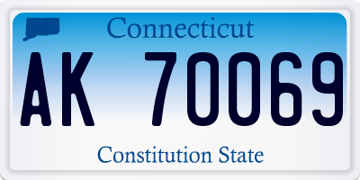 CT license plate AK70069