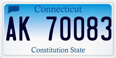 CT license plate AK70083