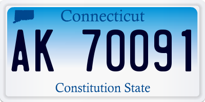 CT license plate AK70091