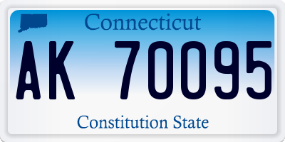 CT license plate AK70095