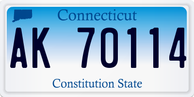 CT license plate AK70114
