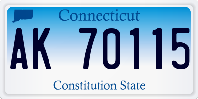 CT license plate AK70115