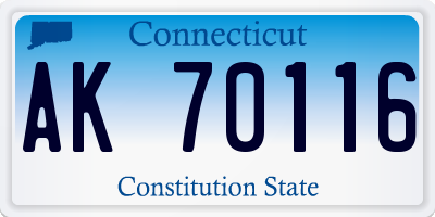 CT license plate AK70116
