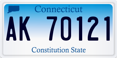 CT license plate AK70121
