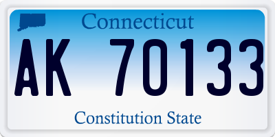 CT license plate AK70133