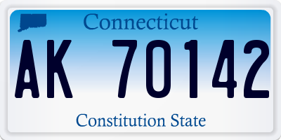 CT license plate AK70142