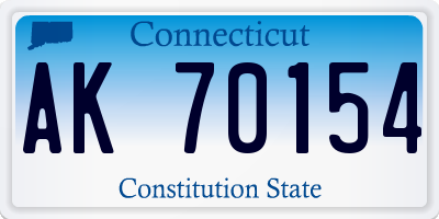 CT license plate AK70154
