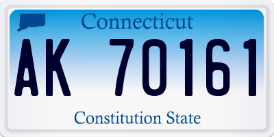 CT license plate AK70161