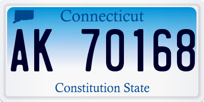 CT license plate AK70168