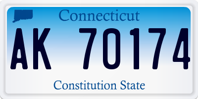 CT license plate AK70174