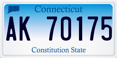 CT license plate AK70175