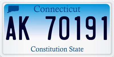 CT license plate AK70191