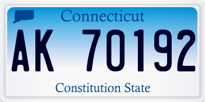 CT license plate AK70192