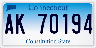 CT license plate AK70194