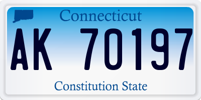 CT license plate AK70197