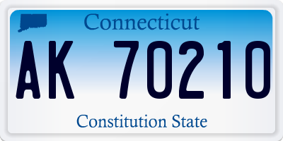 CT license plate AK70210