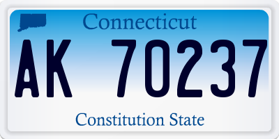 CT license plate AK70237