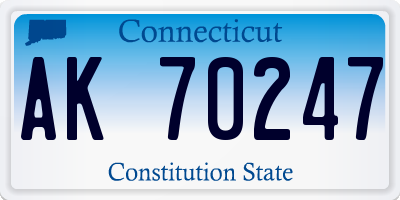 CT license plate AK70247