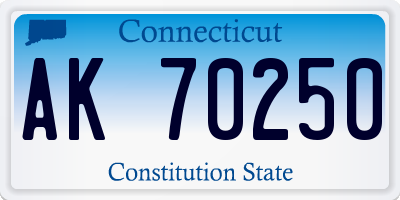 CT license plate AK70250