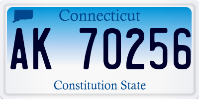 CT license plate AK70256
