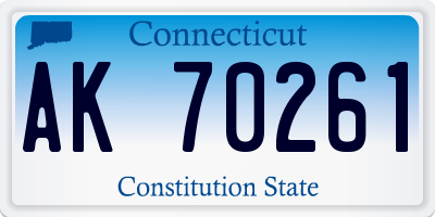 CT license plate AK70261